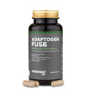 4Endurance Pro Adaptogen Fuse - 60 Kapseln, dunkelbraune Flasche mit goldener Kappe und grünem Etikettband auf weißem Hintergrund.