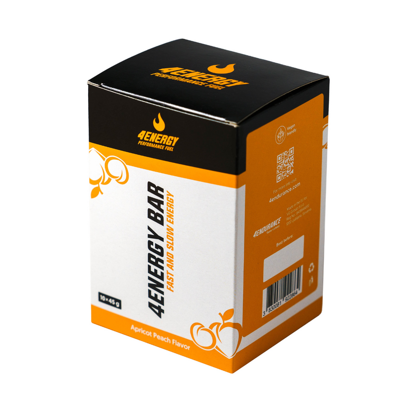 4Energy Bar Box – Natürliche Energieriegel mit schnell und langsam freisetzenden Kohlenhydraten, ideal für Ausdauersportler.