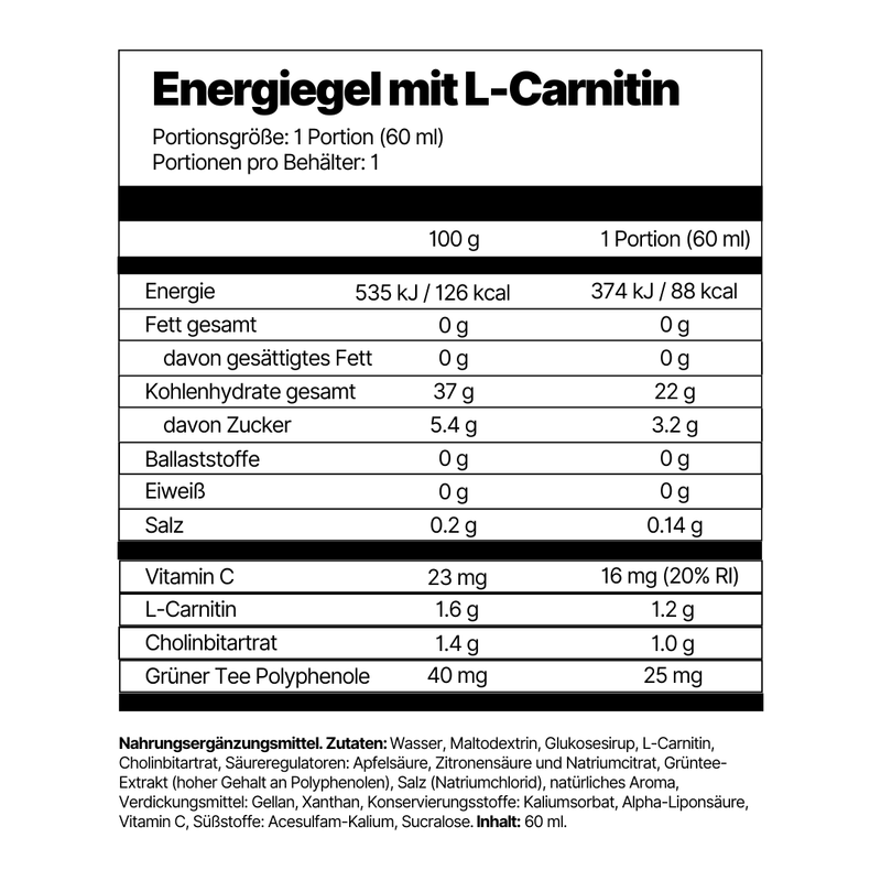 Energiegel mit L-Carnitin Box