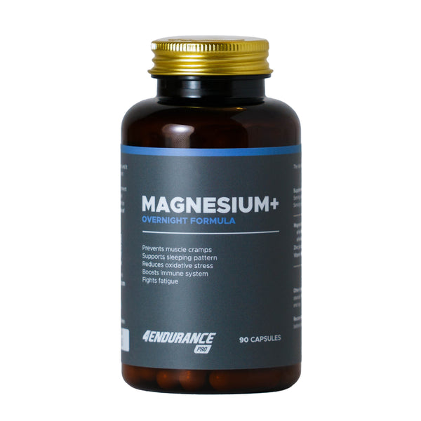 Magnezij+ 4Endurance Pro unterstützt den Schlaf, die Regeneration, die Kraft und das Nervensystem für bessere Ergebnisse.