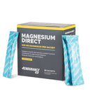 4Endurance Pro Magnesium Direct – 30 x 400 mg, Citrus Geschmack, schwarze Box mit beschriebenen Vorteilen und gelbem Band oben.