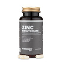 4Endurance Pro Zinc Chelate (bisglycinate) - 60 Kapseln, braune Flasche mit goldfarbenem Verschluss und grauem Etikett, weißer Hintergrund.